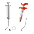 2Pcs Syringe with 2 Drench Nozzle Adjustable Dosage Reusable Drench Gun Syringe for Goat, Horse, Sheep, Dog, Pig, Cat (10ML+100ML) - size: 10ML+100ML