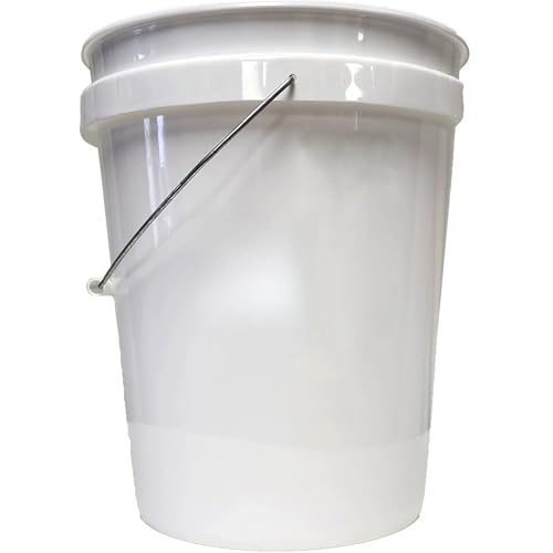 (2 Pack) 5 Gallon Round Utility Bucket, Comfort Handle, Plastic, White