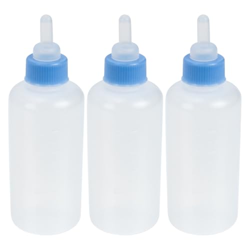 UPKOCH 3Pcs Cat Nursing Bottle Set PET Feeding Bottles for Kittens and Puppies Replacement Nipples for Newborn Animals