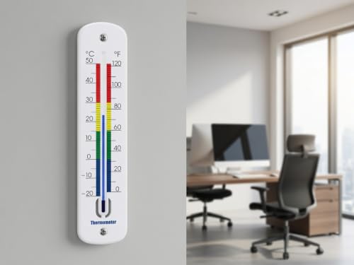 15 Inch Large Numbers Outdoor Thermometer - Waterproof Decorative Wall Thermometer, Big Easy Read Dial with °C/°F Scale, Accurate for Patio Garden Pool Home - color: Multicolor