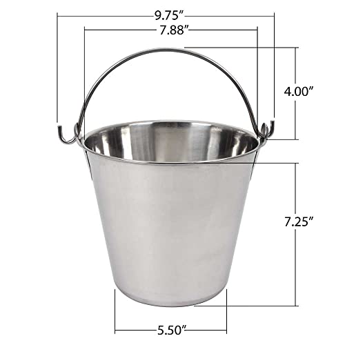 Lindy's 4-Quart Stainless Steel Bucket, Durable Seamless Bucket for Many Home Tasks, Carry Water or Milk, Fill with Food, Use as a Flower Pot, Cleaning Bucket, Table Centerpiece and Much More - size: 4 quarts