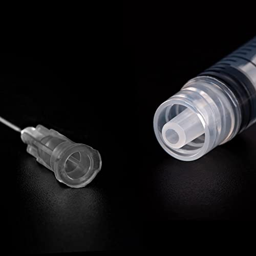 100 Pack 5ml/cc Plastic Luer Lock Syringa with 22Ga and Cap, Individually Sealed Wrapped, for Scientific Labs, Measuring Liquid, Refilling Cartridges or Glue Applicator - style: 100 Pack-5ml 22gauge