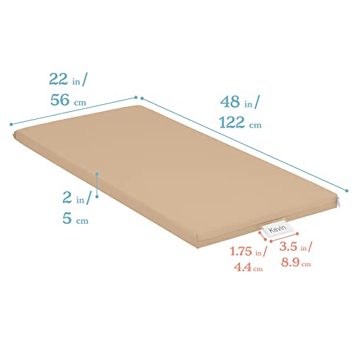 ECR4Kids SoftZone Rainbow Rest Mat, 2in, Sleeping Pad, Sand, 5-Piece | Soft foam with polyurethane cover, GREENGUARD Gold Certified, 2-6 years, fully assembled, non-slip base, daycare or classroom - color: Sand