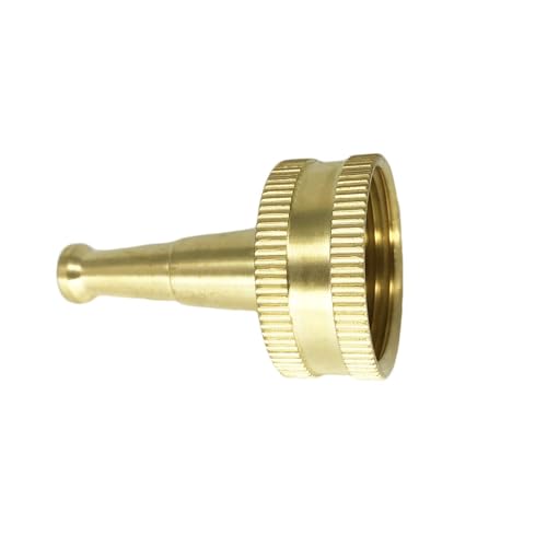 Heavy Duty Brass Jet Sweeper Sprayer Nozzle with Garden Hose Shut Off Valve Connectors - size: 6 x 12 x 8 cm
