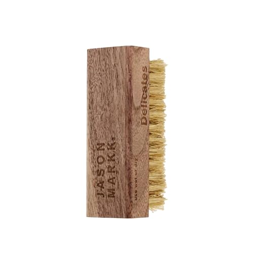 Jason Markk Delicates Shoe Cleaning Brush, Soft Bristles & Walnut Wood, Sneaker Care, Extra Gentle, Ideal for Footwear, Safe for Leather, Suede, Nubuck, Cotton, Knits - size: 1 Count (Pack of 1), style: Premium Brush