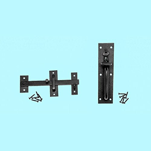 Renovators Supply Manufacturing Black Iron Norfolk Thumb Door Latch Gate Lock Colonial Style with Mounting Hardware - color: Black Iron Norfolk, size: Pack of 1