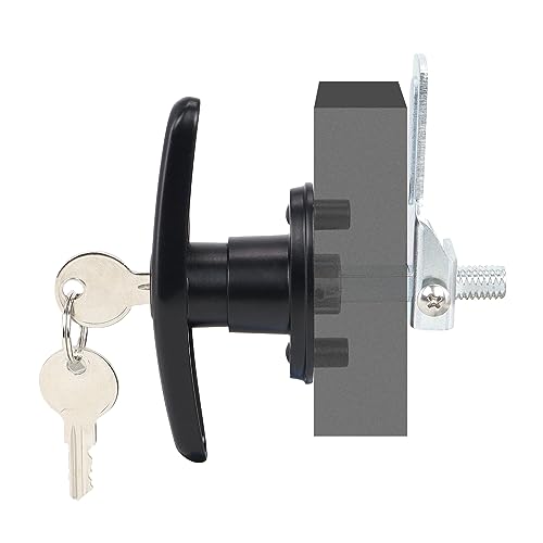 Keyed-Alike Locking T-Handle Kit for Truck Camper Shell/Cap & Topper - Black T-Handle Lock Set with Door Compatibility (Right) - style: Matching Set(Right)