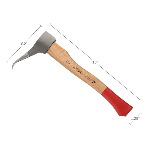 Kings County Tools Pickaroon Logging Tool with Hickory Wood Handle, 15” | Hookaroon Log Grabber with Steel Head Pick for Dragging or Stacking Logs - Log Roller Tool - Forestry Tools