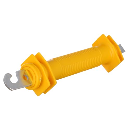 15 Pack Electric Fence Rubber Gate Handles - Heavy Duty Insulated Plastic Handles with Steel Hook, Electric Fence Rubber Gate - Yellow - color: Yellow 15-Pack