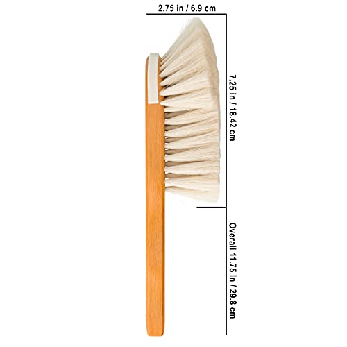 REDECKER S-Shaped Dust Brush with Goat Hair Bristles and Waxed Beechwood Handle, Made in Germany - Dust Brush for Books - Goat Hair Dusting Brush