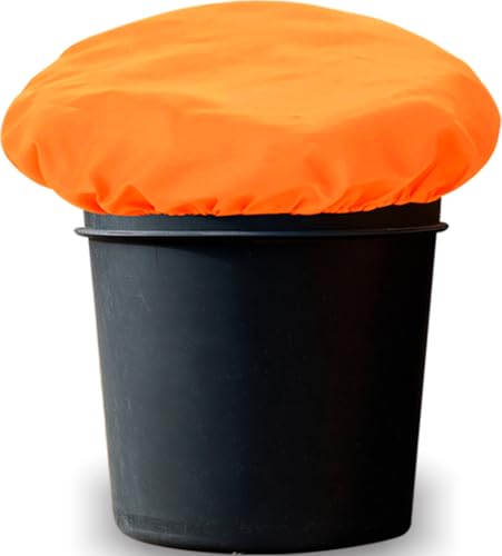 Horse Bucket Cover - Waterproof Bucket Cover for Feed Buckets for Horses, 210T Ripstop Polyester, Fits 2-5 Gallon (8-20 Quart), Cold-Flexible Daily-Use Cover - color: Orange