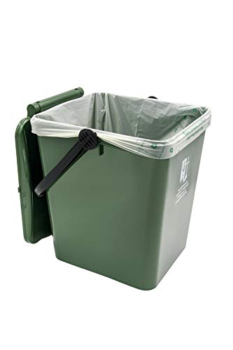bioMat 13 Gallon Compostable Food Scrap Bags, 20 Count | BPI, CMA and OK Compost HOME certified, Meets the ASTM D6400 Standard, Tall Flat Top Bin Liners for Kitchen Food Waste Bin - size: 10 Count (Pack of 2), style: 13 Gallon