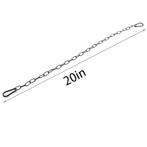 TAODAN 20 Inch Black Metal Outdoor Fencing Gate Hinge with Heavy Duty Spring Carabiner Barn Chains for Securing Barbecues/Outdoor Equipment and Hanging Planters/Swings/Hammocks