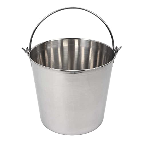 Lindy's 13-Quart Stainless Steel Bucket, Durable Seamless Bucket for Home, Carry Water or Milk, Fill with Food, Cleaning Bucket - size: 13 quarts