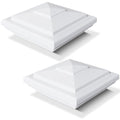 VIVIDA Vinyl Fence Post Caps 4" x 4", White New England PVC Post Cap, 2 PCS | Actual 4" x 4", New England Pyramid Post Cap, PVC Square Post Cover, For Vinyl Fences, Mailboxes & Decks - color: White-2 Pack, size: Actual 4" x 4"