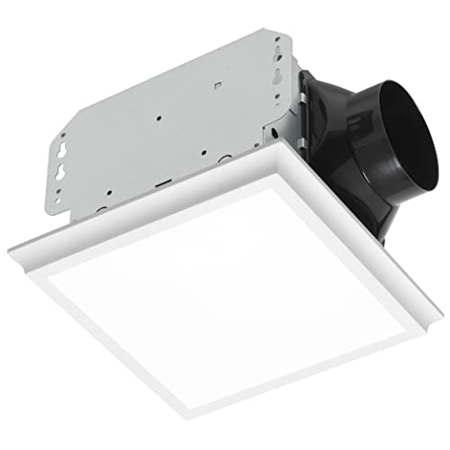 Homewerks 50 CFM 0.7 Sones Bathroom Exhaust Fan with LED, ENERGY STAR | 1000 Lumens, 4000K CCT, 30000-hr Lifespan, Dimmable, No Attic Access, Galvanized Steel Housing, Bathroom Fan with Light