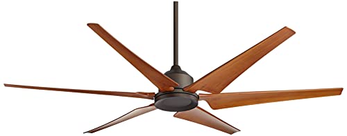 Casa Vieja 72" Power Hawk Modern Industrial Indoor Outdoor Ceiling Fan with Remote Control Oil Rubbed Bronze Painted Wood Damp Rated for Patio Exterior House Home Porch Gazebo Garage Barn