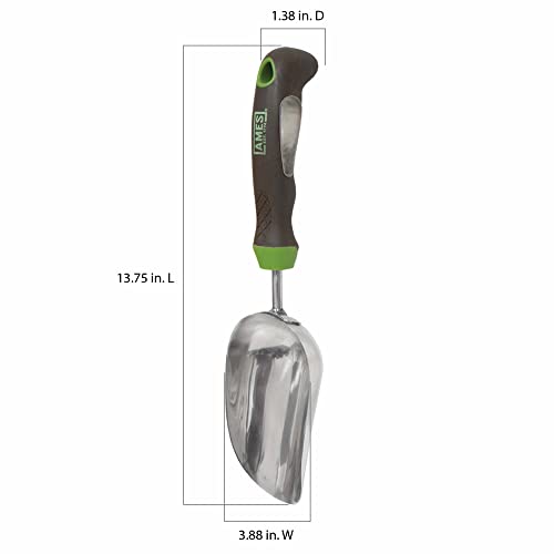 AMES 2445400 Stainless Steel Hand Soil Scoop with Ergo Gel Grip, 13-Inch, Gray - size: 13-Inch, style: Hand Transplanter