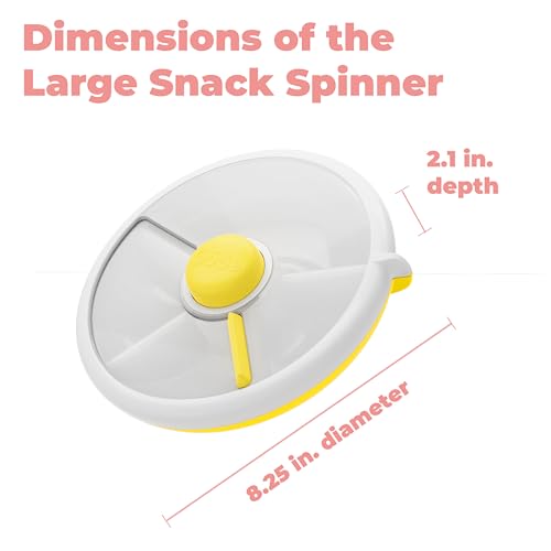 GoBe Kids Large Snack Spinner Slide Bundle with Hand Strap and Sticker Sheet - Reusable Snack Container with 4 Compartment Dispenser and Lid | BPA/PVC Free | Dishwasher Safe | No Spill - Mint Green - color: Mint Green, size: Large - Slide