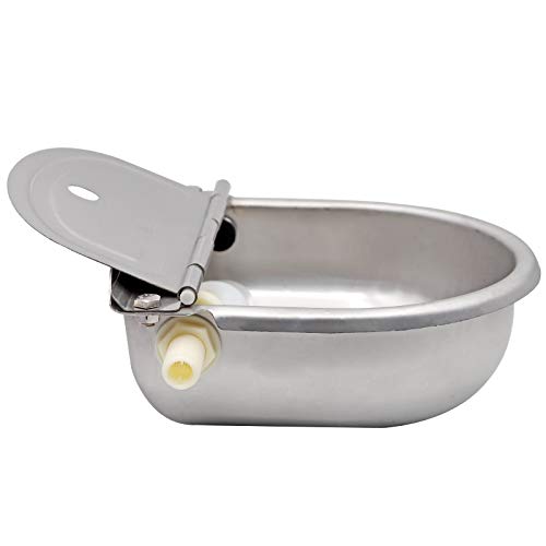 Automatic Water Dispenser for Dogs,Automatic Chicken Waterer,Outdoor Dog Water Feeder,304 Stainless Steel Water Bowl with Plastic Float Valve