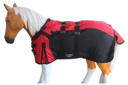 Challenger 1200D Miniature Weanling Donkey Pony Horse Foal Winter Blanket 51975RD - color: Red Black Wave, size: 36 Inches