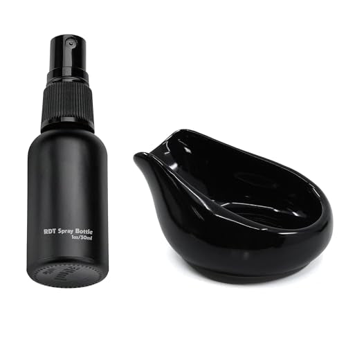 Upgraded 30g Coffee Beans Dosing Set, 30ml Glass RDT Spray Bottle, Ceramic Coffee Dosing Cup, Measuring Cup Hold Up to 30g Coffee, Ceramic Single Dosing Tray For Coffee