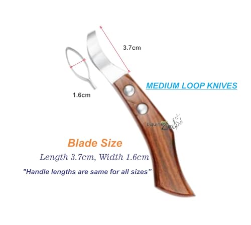 Farrier Loop Hoof Knife – Medium Size, Professional Farrier Tool for Hoof Trimming, Durable Curved Loop Blade, Single Knife or Set Options, Ideal for Horses & Ponies - size: Medium