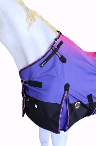 Challenger 1200D Turnout Waterproof Rain Horse Sheet Light Winter Blanket 393B - color: Berry Ombre, size: 70 inches