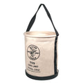 Klein Tools 5109 Canvas Bucket, Wide-Opening Straight-Wall Tool Bucket is Made of No. 6 Canvas with Black Molded Bottom, 75-Pound Load Rated - style: Standard