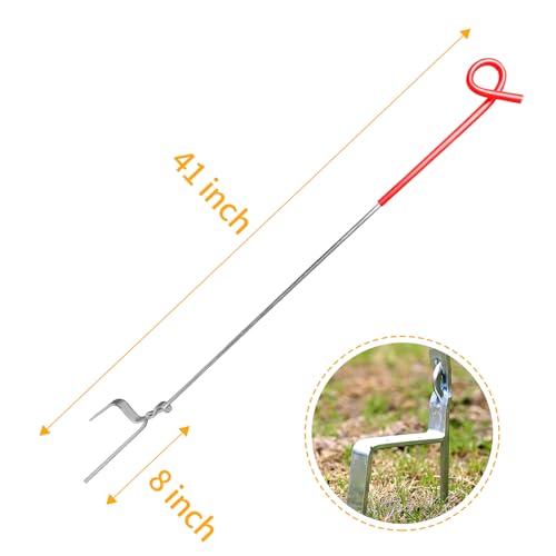 Pig Tail Step-in Fence Post, 41 Inches Stainless Steel 10Pack | for Garden and Farm and Livestock, Ideal for Electric Metal Fence Posts Red - size: 41 inch-10 pack
