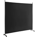 Giantex 73" x 73" Single Panel Room Divider with Wheels, Black | Mobile Privacy Screen with Lockable Casters, Rolling Fabric Partition Wall for Home, Office, Studio - color: Black, size: 73''W x 73''H (1 Panel)