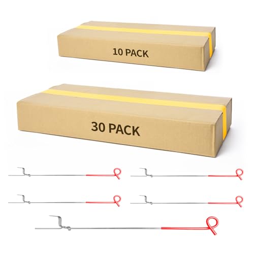 AggFencer Pig Tail Step-in Fence Post, 41 Inches Stainless Steel 30Pack | for Garden and Farm and Livestock, Ideal for Electric Metal Fence Posts Red - size: 41 inch-30 pack