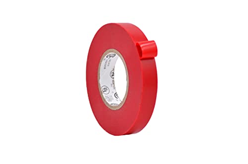 WOD Electrical Tape Red Professional Grade General Purpose UL/CSA Listed core. Vinyl Rubber Adhesive Electrical Tape: 1/2 inch X 66 ft - Use At No More Than 600V & 176F (Pack of 1) - color: Red, size: 1/2 Inch