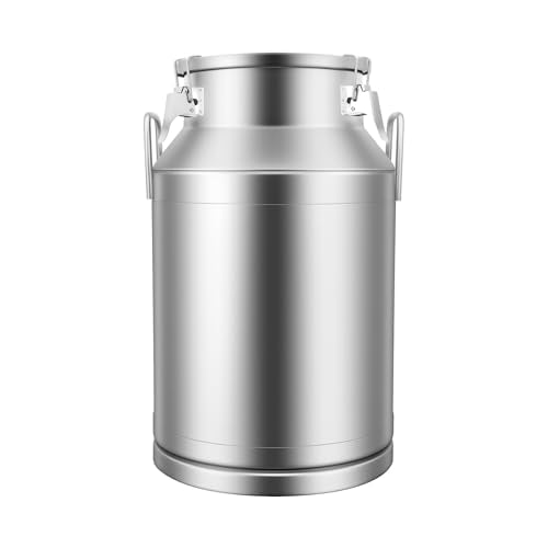 40L/10.56 Gallon Stainless Steel Milk Can - Heavy Duty Milk Jug Bucket with Ergonomic Handle and Tight Lid, SS Liquid Solid Container, Non-Slip Base, Seamless Design, Simply Rinse for Clean - size: 40L/10.56Gallon