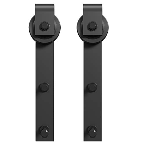 SMARTSTANDARD Sliding Barn Door Hardware Hangers 2pcs (Black) (J Shape Hangers) - style: J