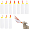 10 Pcs Lamb Feeding Bottles, Large Goat Nursing Bottles with Nipples, Leak-Proof Plastic Milk Bottle, Drinking Bottle for Goats, Sheep, Pigs, Outdoor-Friendly Animal Feeding Set