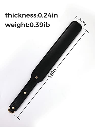 18 inch Riding Crop,Leather Paddle,Super Durable Rug Paddles,Equestrian Crops - color: Black