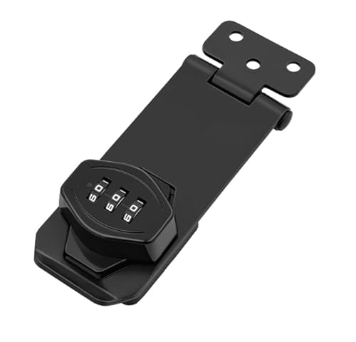 Mechanical Password Rotary Hasp Locks, Flip Latch Safety Door Bolt Latch Lock for Wine Cabinet, Bathroom, Outdoor, Garage, Garden, Closet Door (Black-Password Lock) - color: Black-Password Lock