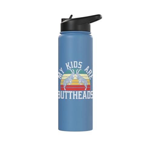 My Kids Are Buttheads Goat Whisperer Farm Animal Stainless Steel Insulated Water Bottle - color: Light Blue