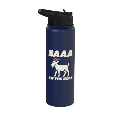 Halloween Baaa Im The Goat Funny Costume Men Women Kids Stainless Steel Insulated Water Bottle - color: Navy Blue