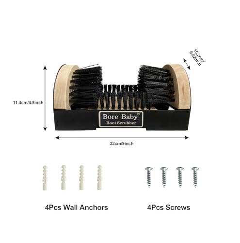 Boot Scrubber Brush Outdoor Heavy Duty Mud Cleaner (2 Pack | Boot scraper with stiff nylon bristles. Removes mud, snow & debris. 2-pack for entryway, work boots & outdoor use - color: 2pack-boot Scraper