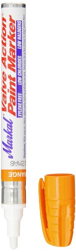 Markal 96824 Paint-Riter+ Valve Action Marker, Versatile Surface Compatibility, Bold Mark Size 1.8", Orange 12-Pack - color: Orange