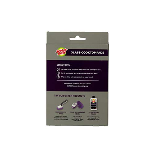 Scotch-Brite Scratch-Free Glass Cooktop Pads, Chemical Free Cleaning for Glass Stovetops, Tackle Burnt-On Messes, 2 Cleaning Pads - size: 2 Pads