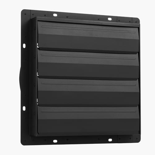 VEVOR 16 inch Exhaust Fan, Wall Mounted Attic Fan with Variable Speed, Temperature & Humidity Controller, 3000 CFM, Automatic Shutter | 3000 CFM Wall Mounted Attic Fan Automatic Shutter, EC Motor & Timer, Ventilation Cooling for Garage, Greenhouse, Shed,