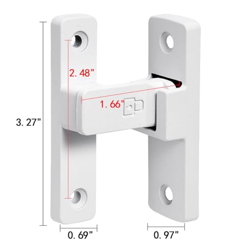 Matte White 90 Degree Zinc Alloy Barn Door Latch, Flip Gate Lock | Sliding Door Latch,Right Angle Door Lock,for bedroom,garage,balcony,barn,bathroom,drawer,window,cabinet,pet enclosures - color: Matte White_90 Degree