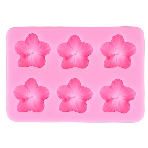 Mujiang Flower Silicone Molds Rose Daisy Hibiscus Fondant Mold Set Of 4 | Plumeria Flower Chocolate Mold Wedding Birthday Cake Decorating Cupcake Topper Candy Polymer Clay Resin Gum Paste - color: Style F