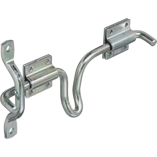 National Hardware Sliding Bolt Gate Latch, Steel, Zinc Plated | Slide Bolt Secures Metal Farm and Fence Gates; Reversible for Right or Left Hand Swing, Padlockable