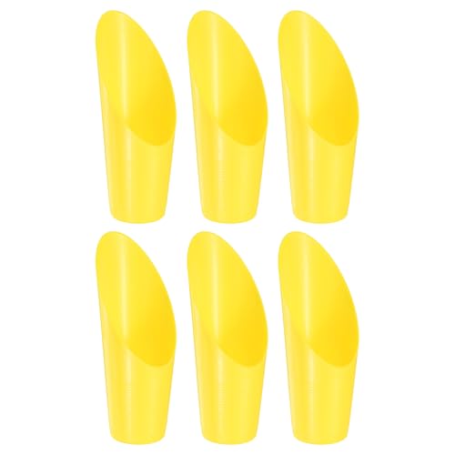 M METERXITY 6-Pack Bonsai Soil Scoops, Plastic Garden Soil Scoops Bucket Shovel Potting Scoopers for Transplanting/Flower Planting/Plant Succulent, Colorful Small Gardening Tools [Yellow] - color: Yellow