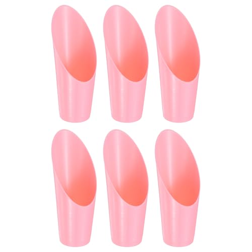 M METERXITY 6-Pack Bonsai Soil Scoops, Plastic Garden Soil Scoops Bucket Shovel Potting Scoopers for Transplanting/Flower Planting/Plant Succulent, Colorful Small Gardening Tools [Pink] - color: Pink