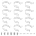 M METERXITY 12-Pack 1-1/2" Brace Bands Chain Link Fence Parts | Galvanized Steel Chain Link Brace Band with Bolts and Nuts for Fence, Gate, Posts, Rust-Resistant [Silver] - size: 1-1/2"